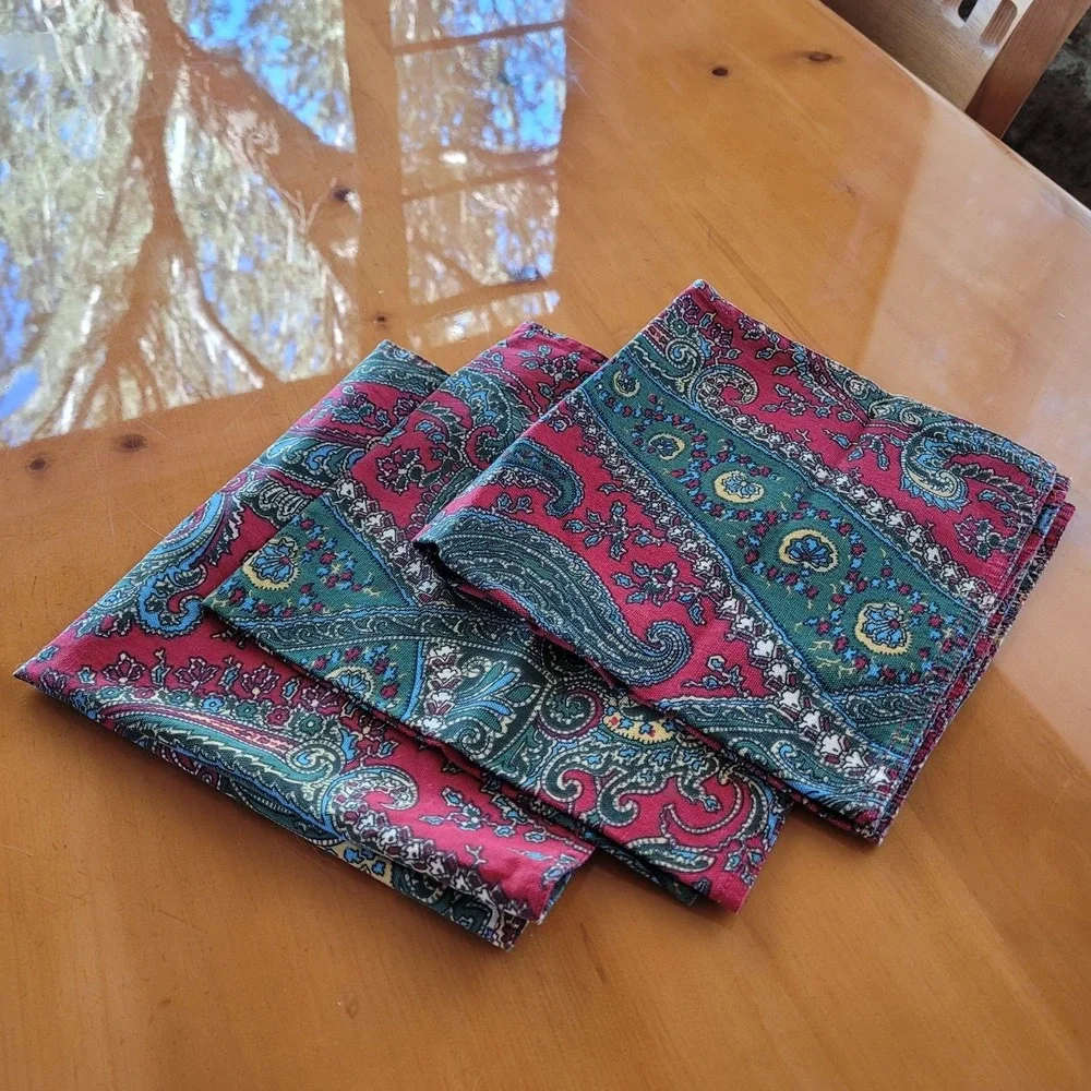 Ralph Lauren Jacobean Paisley Cloth Napkins Elegant